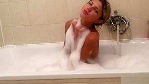 Take bath with lot of bubbles