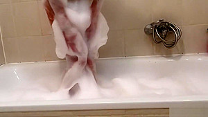 Take bath with lot of bubbles