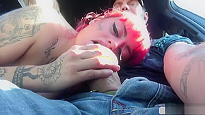 Tattooed Babe Candy Doll Fucks Outdoor