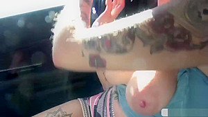Tattooed Babe Candy Doll Fucks Outdoor