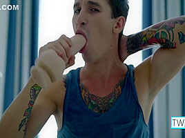 Tattooed Boy Noah Fucks His Ass With Dildo And Does Self Penetration! 10 Min