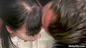 Tattooed Suspended Slave Is Caned