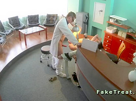 Tattooed back patient fucked in fake hospital