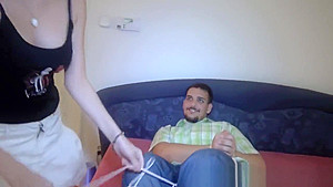 Tattooed gf cuckolds cheating bf and fucks