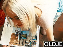 Tattooed hooker fucked by old man she swallows his cum