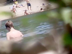 Tender nudist girl got filmed by a