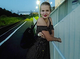 The Puzzled Cutie Was Waiting For The Train And Got A Hot Cock And A Pussy In Public