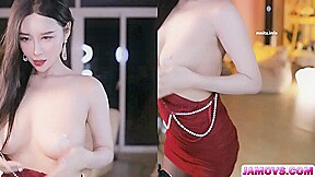 The cute Chinese prostitute sucking and riding a shaft with her hairy twat 