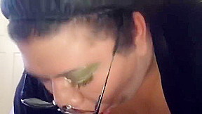 Thick Chick With Glasses Sucking It Up