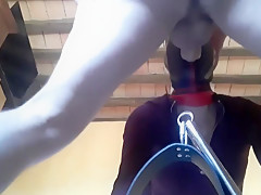 Tied To A Machine Masked And Hooded She Has To Suck A Big Dick