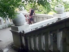 Tied huge tits Romanian slave outdoor
