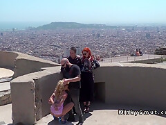 Toned Blonde Gangbanged In Public Bdsm