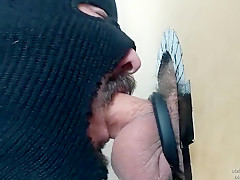 Tradie gets drained at gloryhole