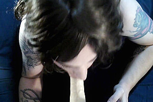 Trans Enjoying Sucking Dildo-blowjob