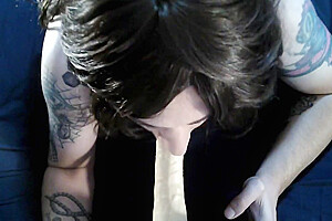 Trans Enjoying Sucking Dildo-blowjob