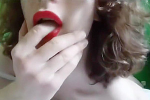 Trans solo in fishnets cumming