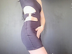 Trying On My Mini Dresses - Upskirt No Panties