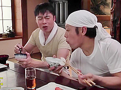 Two Amateur Asian Guys Fucked Gorgeous Brunette Whore