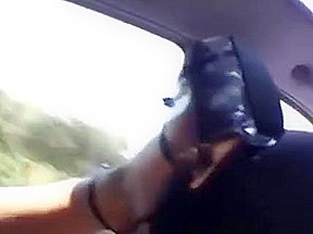 Two British amateurs get frisky in the back of a car