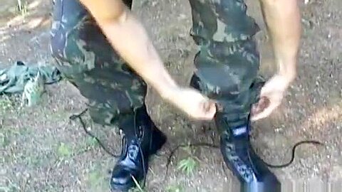 Two White Military Fucked Outdoor