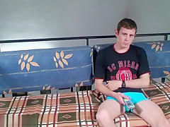Two cute gay boys take turns swallowing stiff rods