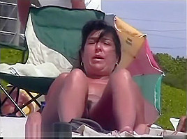 Two hot beach babes crotch shot big tits video