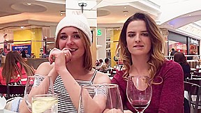 Two slutty girlfriends found a guy and fucked with him   
