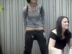 Two teen 18+ caught by peeing