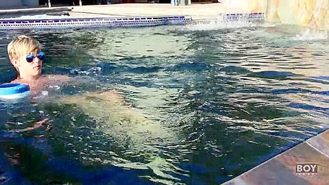 Tyler Thayer Enjoys Stroking His Massive Cock In The Pool