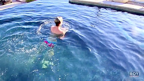 Tyler Thayer Enjoys Stroking His Massive Cock In The Pool