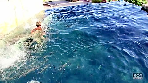 Tyler Thayer Enjoys Stroking His Massive Cock In The Pool