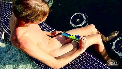 Tyler Thayer Enjoys Stroking His Massive Cock In The Pool