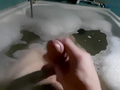 Uncut 29 years old jerking off in bathroom