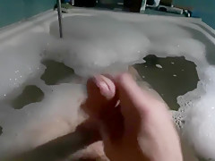 Uncut 29 years old jerking off in bathroom