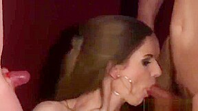 Unusual Babe Gets Cumshot On Her Face Swallowing All The Cha