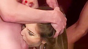 Unusual Babe Gets Cumshot On Her Face Swallowing All The Cha