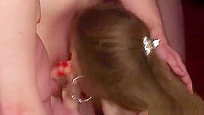 Unusual Babe Gets Cumshot On Her Face Swallowing All The Cha