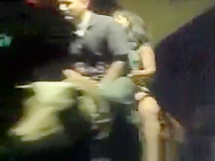 Upskirt while riding bull