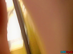 Upskirting thong footage of a hot slut in mini skirt