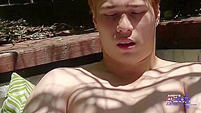 Vance Gets Naked At Parents Home By Swiming Pool His Uncircumcised Cock