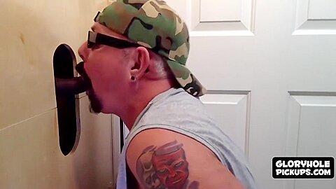 Very Naughty Backdoor Bandit Shows His Cock Sucking Skills With Glory Hole