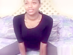 Vintage ebony amateur babe cockriding