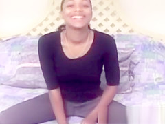 Vintage ebony amateur babe cockriding