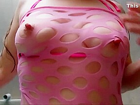 Wet hot pink dress long hair horny flirting sexy shy fun spa