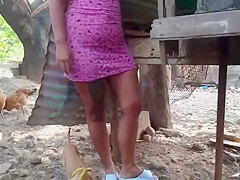 While Im Taking Care Of The Farm Chores The Maid Wants To Help Me In Order To Fuck Me