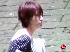 Whimsical short-haired hoe making loud sounds during wild sharking scene