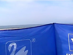 Wife masturbate on the beach 