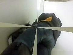 Women caught on public toilet pissing