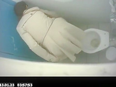 Women caught pissing in public toilet