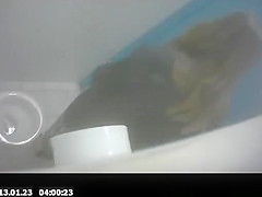 Women caught pissing in public toilet